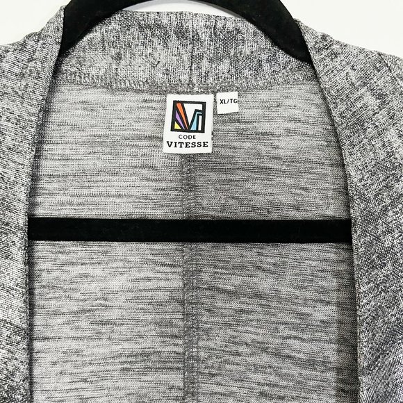 Code Vitesse Silver Stretchy Draped Cardigan - Picture 3 of 6